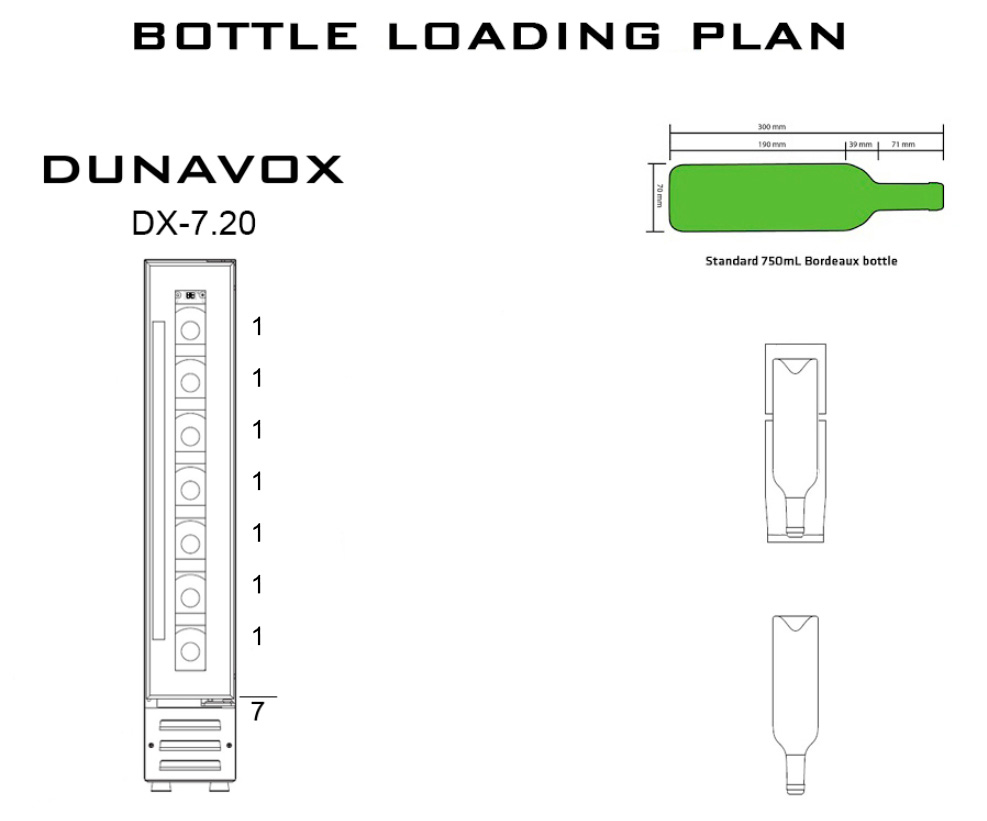 Встраиваемый винный холодильник Dunavox DX-7.20WK/DP