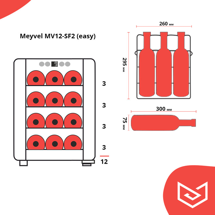 Винный шкаф Meyvel MV12-BSF1 (easy)