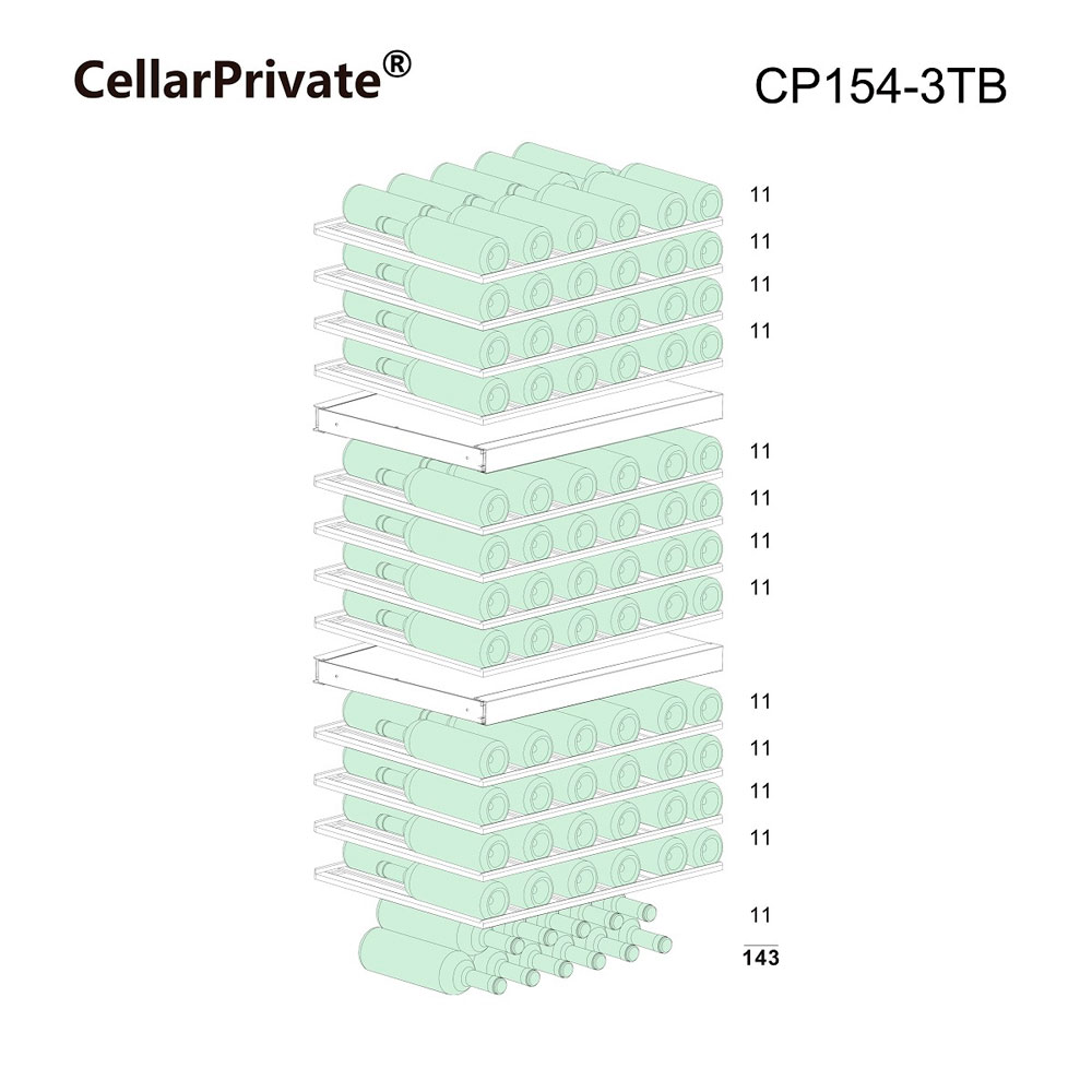 Винный шкаф Cellar Private CP154-3T