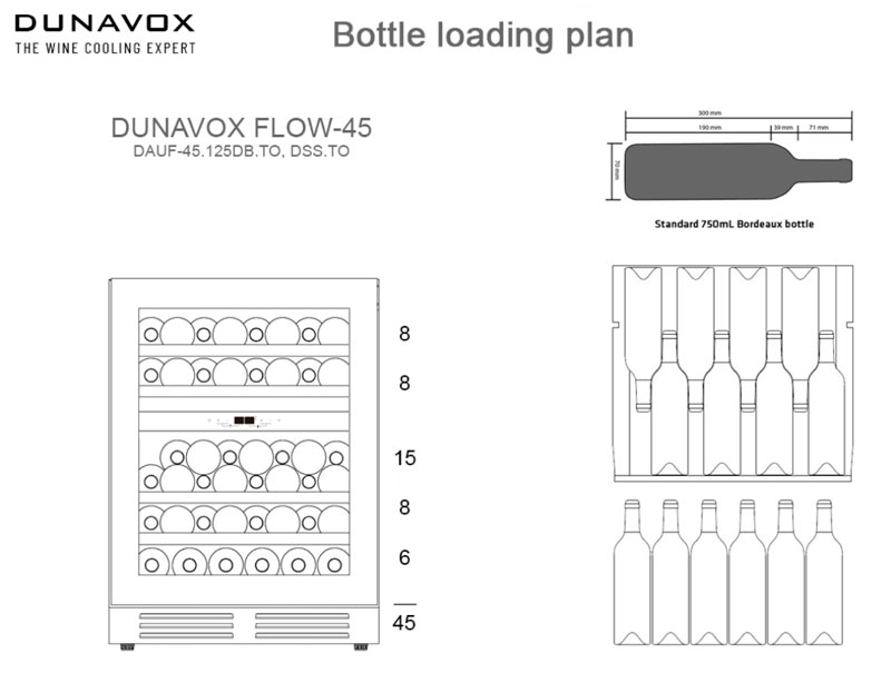 Встраиваемый винный шкаф Dunavox DAUF-45.125DB.TO