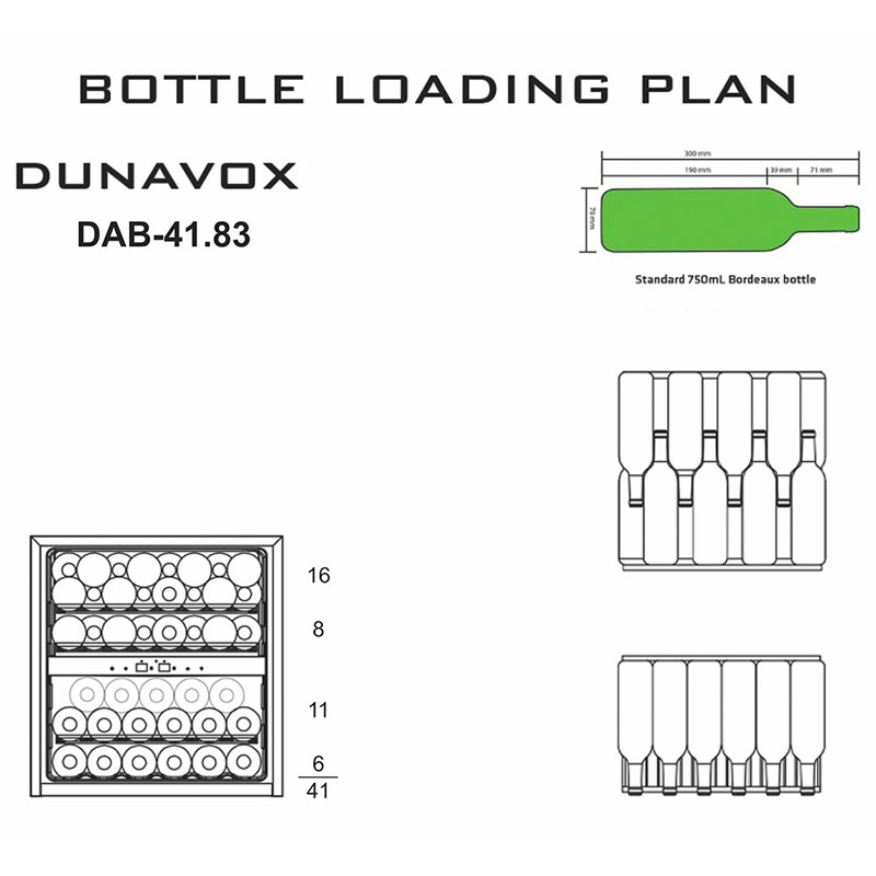 Встраиваемый винный холодильник Dunavox DAB-41.83DSS