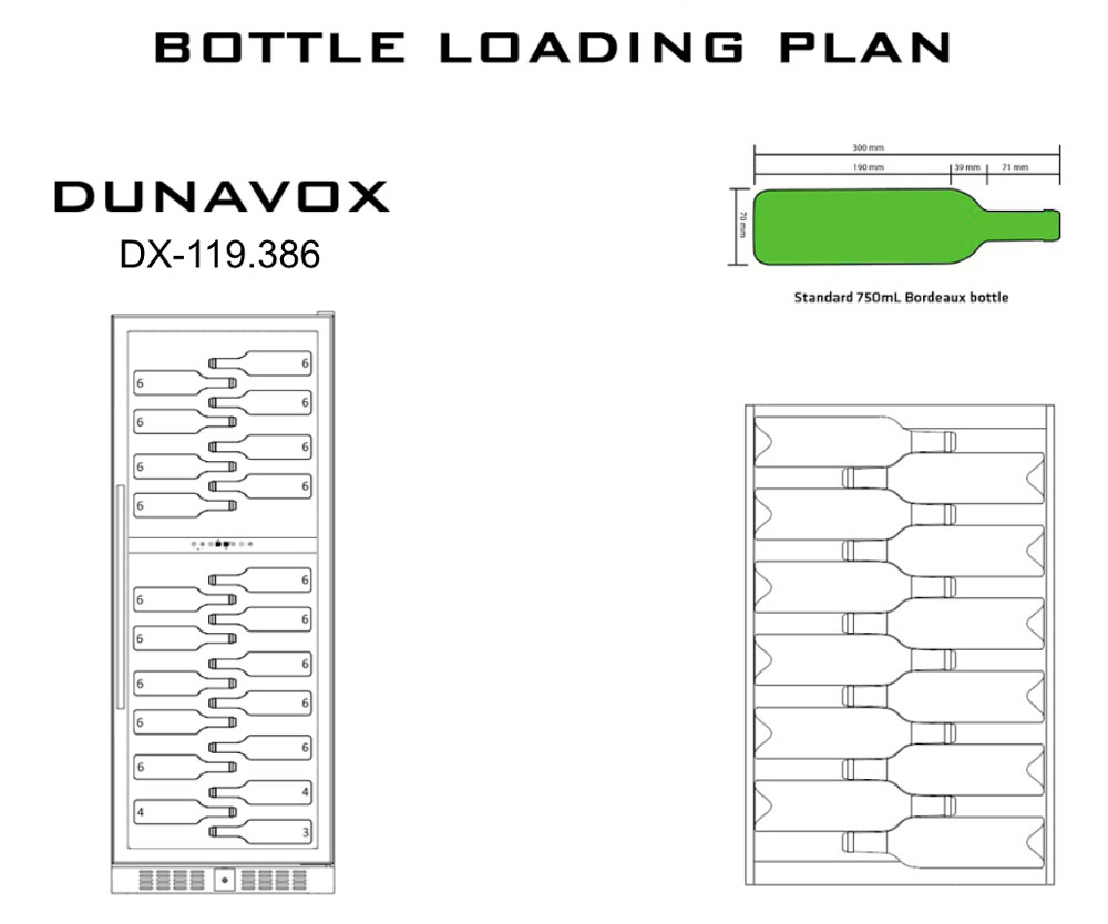 Встраиваемый винный холодильник Dunavox DX-119.386DB