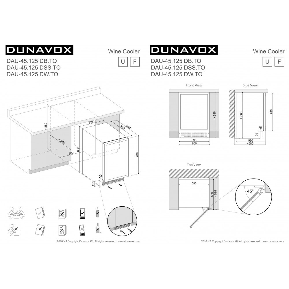 Винный холодильник Dunavox DAU-45.125DW.TO