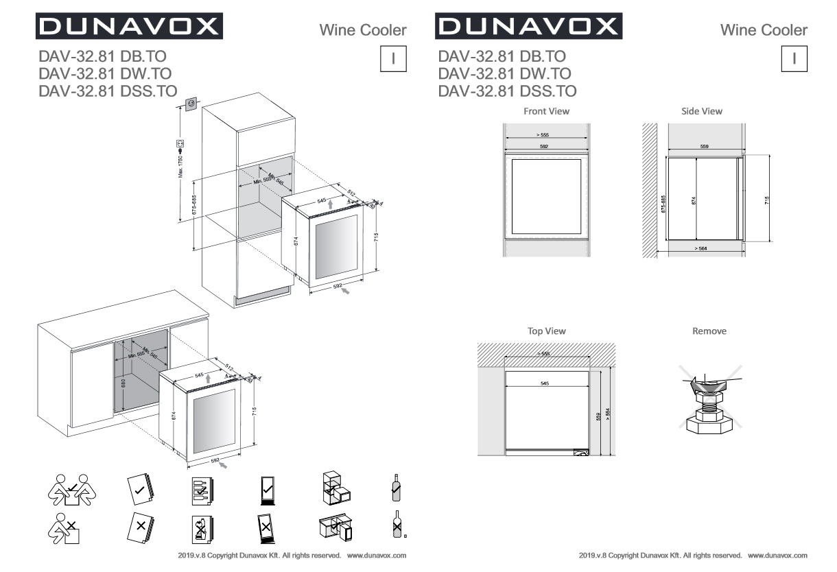 Встраиваемый винный холодильник Dunavox DAV-32.81DB.TO
