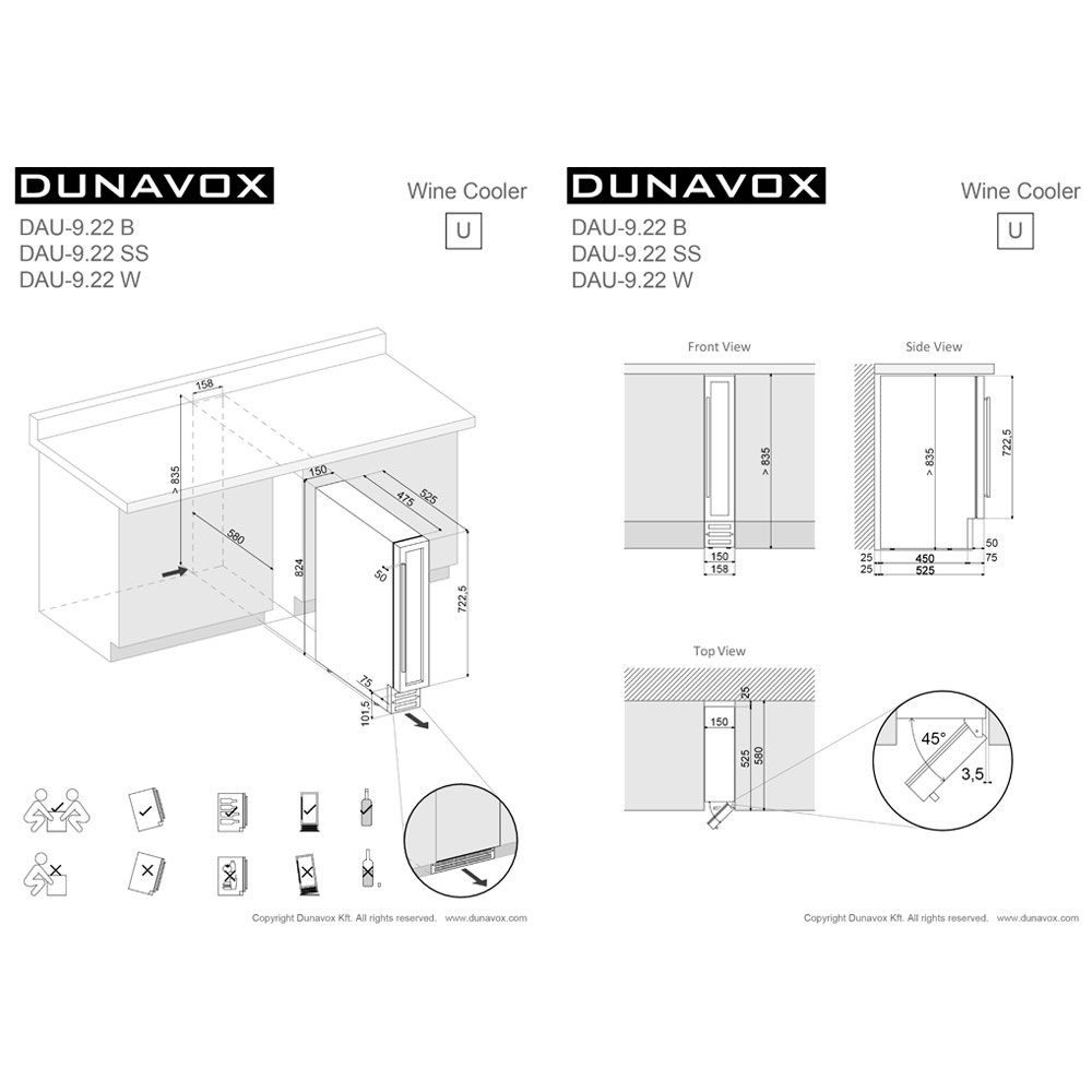 Винный холодильник Dunavox DAU-9.22W