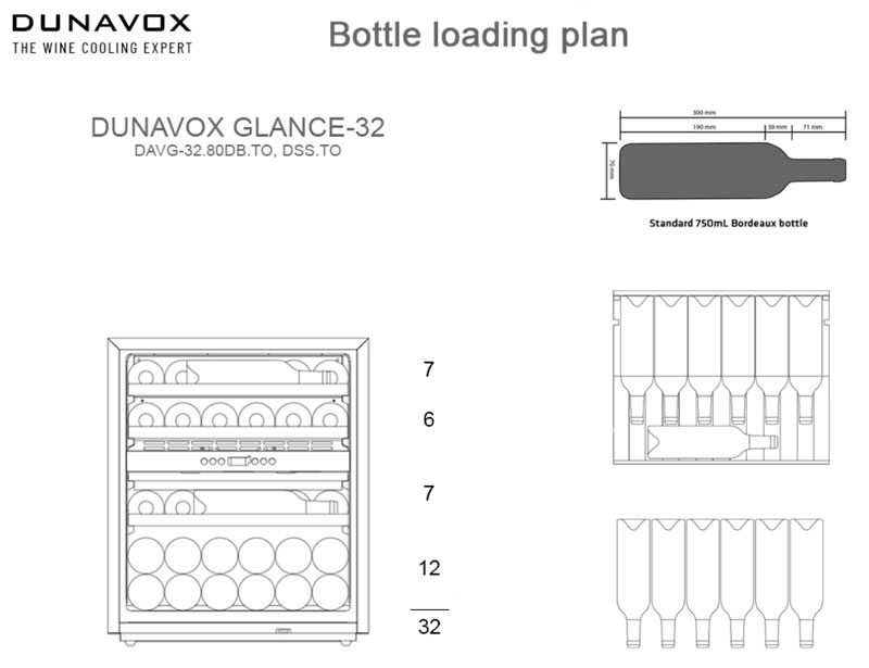 Встраиваемый винный шкаф Dunavox DAVG-32.80DB.TO