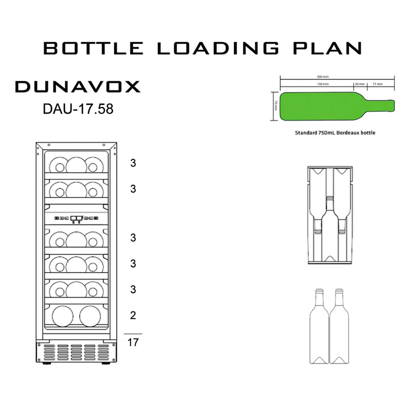 Встраиваемый винный холодильник Dunavox DAU-17.58DW