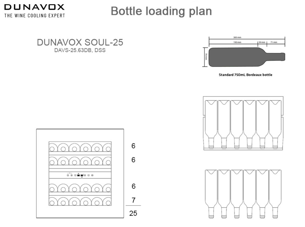 Встраиваемый винный холодильник Dunavox DAVS-25.63DB