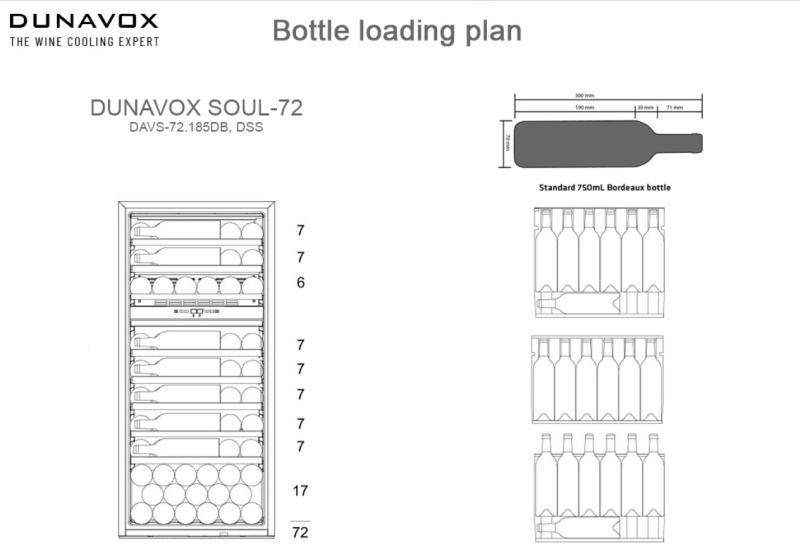 Встраиваемый винный холодильник Dunavox DAVS-72.185DSS