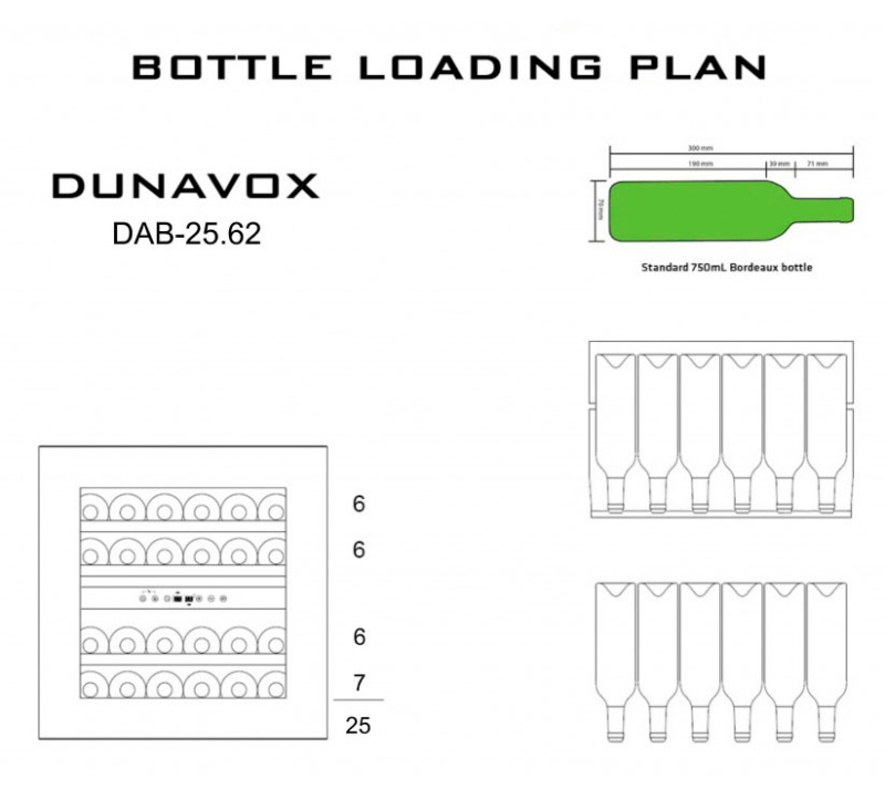 Встраиваемый винный холодильник Dunavox DAB-25.62DSS.TO