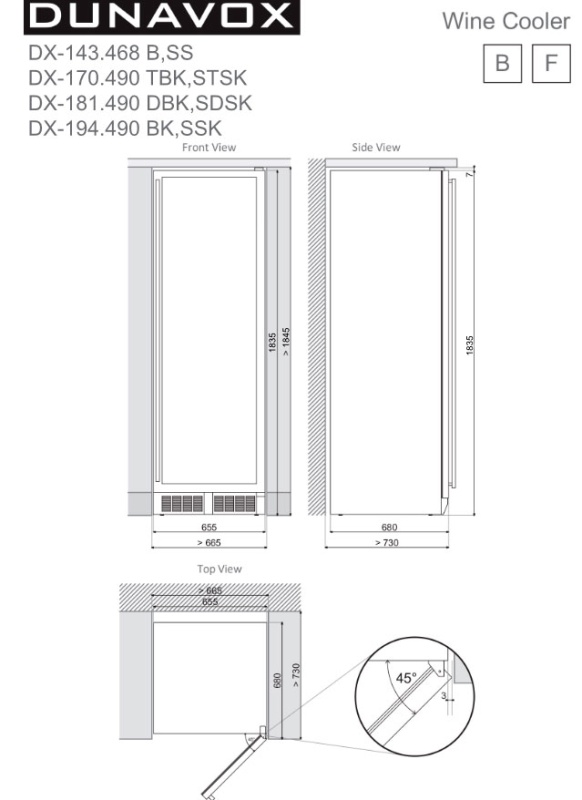 Винный холодильник Dunavox DX-143.468SS