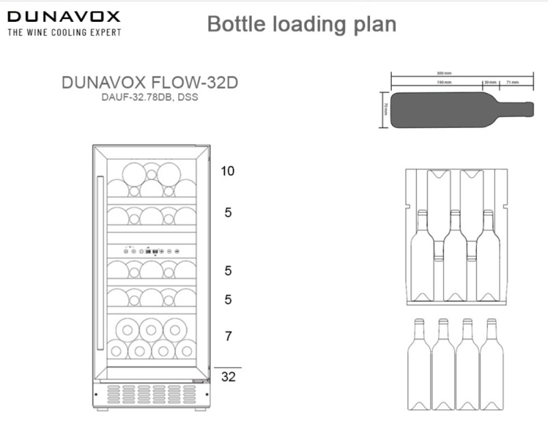 Встраиваемый винный холодильник Dunavox DAUF-32.78DB