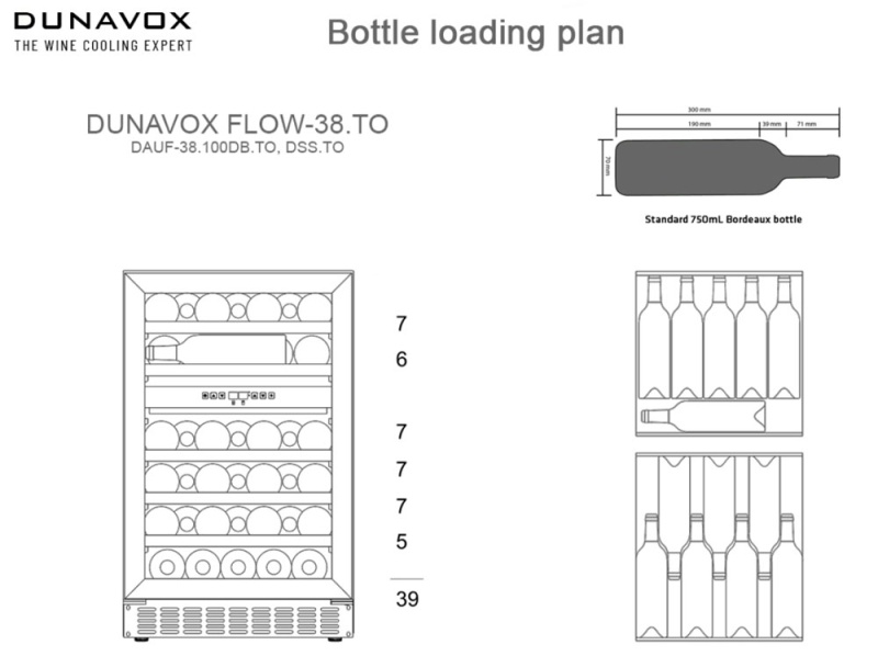 Встраиваемый винный холодильник Dunavox DAUF-38.100DB