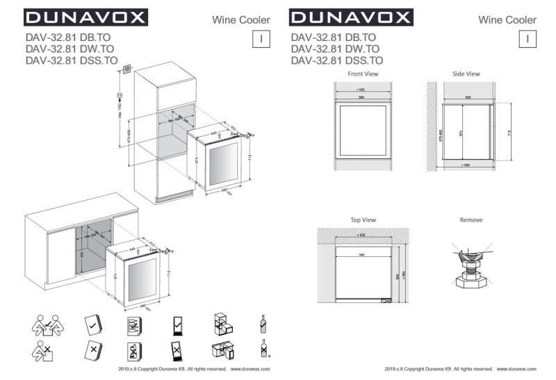 Встраиваемый винный холодильник Dunavox DAV-32.81DSS.TO