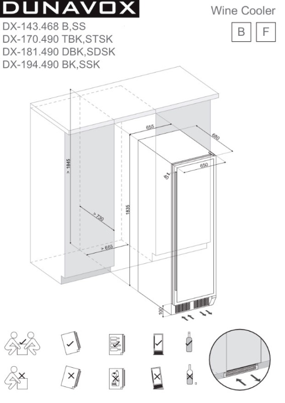 Винный холодильник Dunavox DX-143.468B