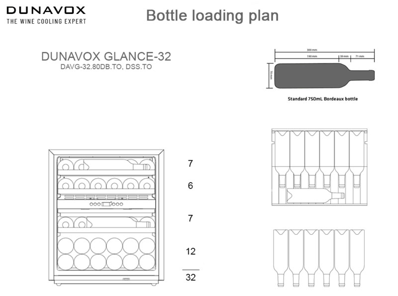 Встраиваемый винный холодильник Dunavox DAVG-32.80DSS.TO
