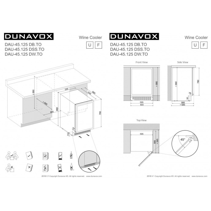 Винный холодильник Dunavox DAU-45.125DW.TO