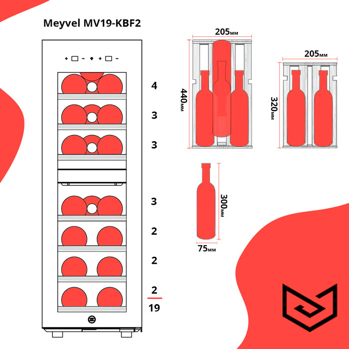 Винный шкаф Meyvel MV19-KBF2