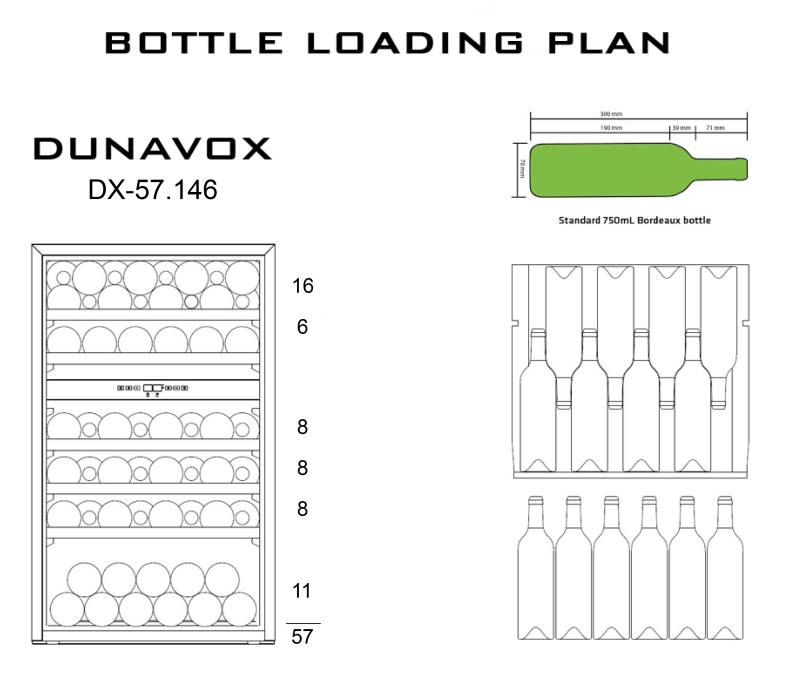 Встраиваемый винный холодильник Dunavox DX-57.146DWK