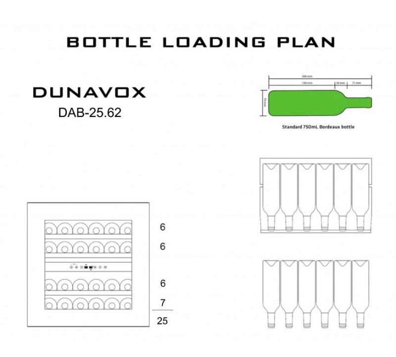 Встраиваемый винный холодильник Dunavox DAB-25.62DB.TO