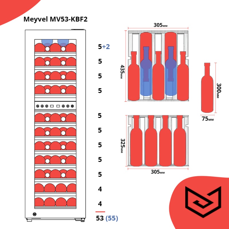 Винный шкаф Meyvel MV53-KBF2