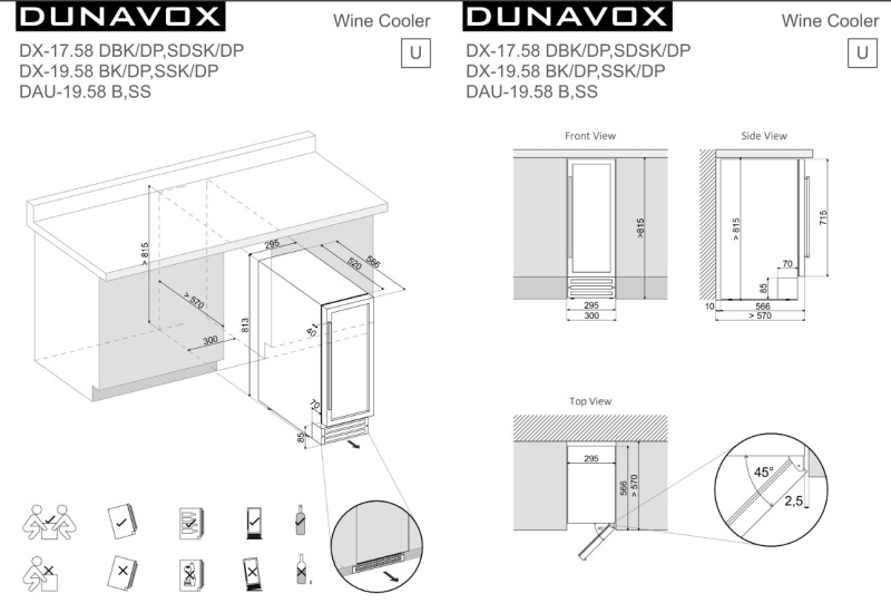 Винный холодильник Dunavox DAU-19.58W